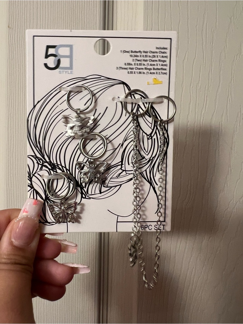 5B Style Silver Butterfly Hair Charm Set
